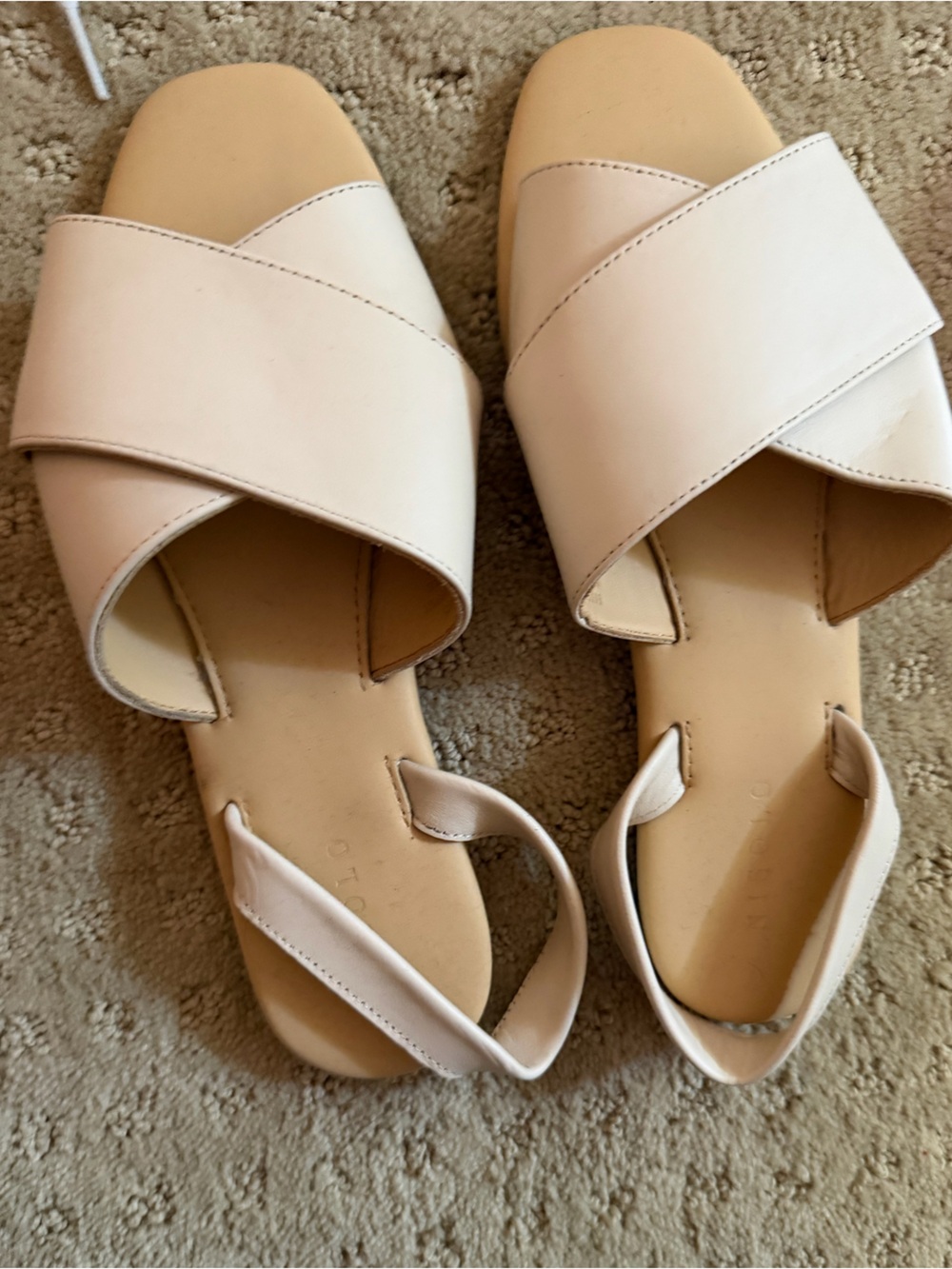 Nisolo Off White Slingback Slide Sandal